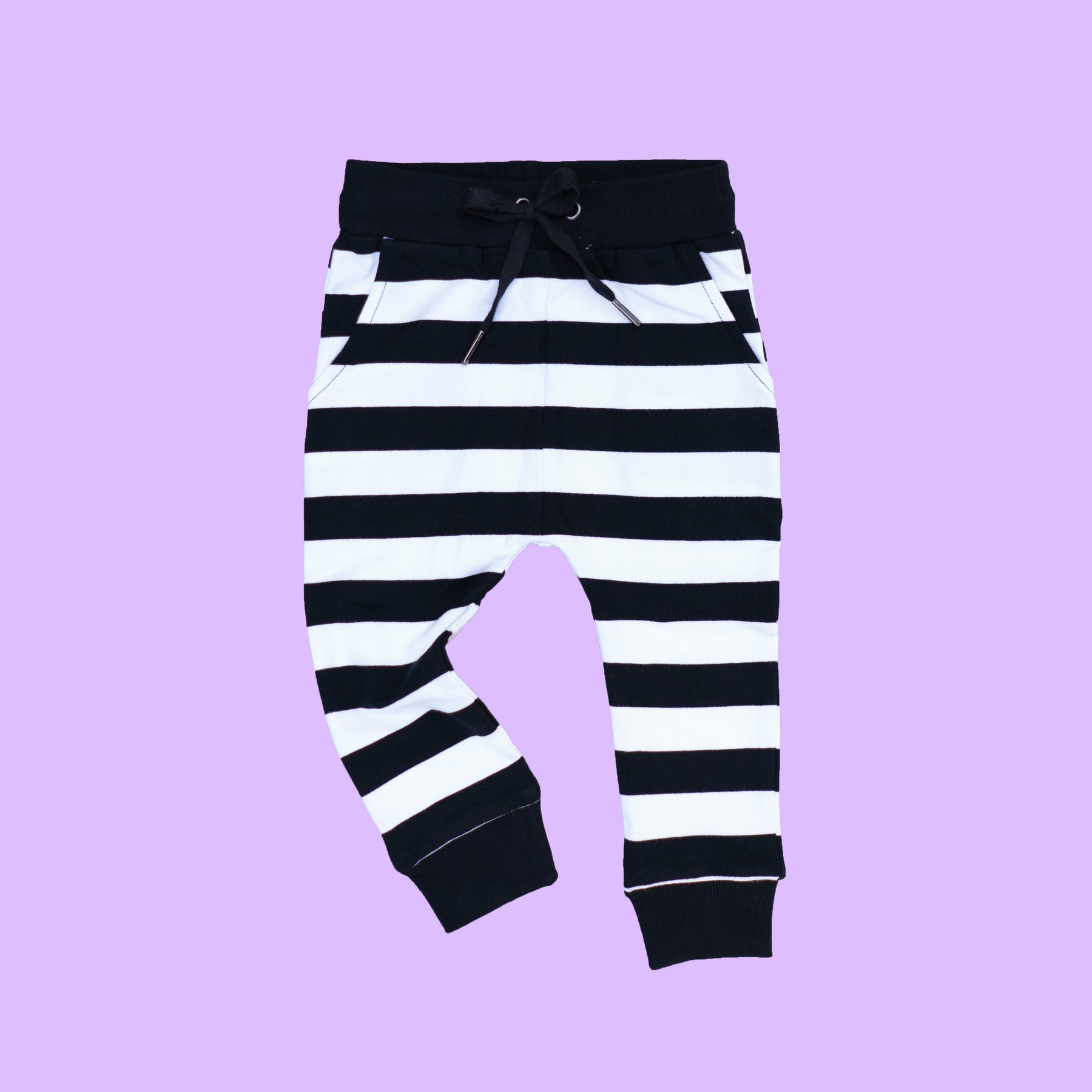 Black and White Horizontal Stripe Jogger Pants - RTS – Me&Reekie